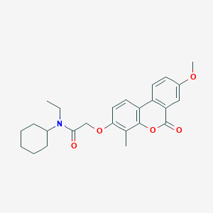 molecular formula C25H29NO5 B4088822 N-cyclohexyl-N-ethyl-2-[(8-methoxy-4-methyl-6-oxo-6H-benzo[c]chromen-3-yl)oxy]acetamide 