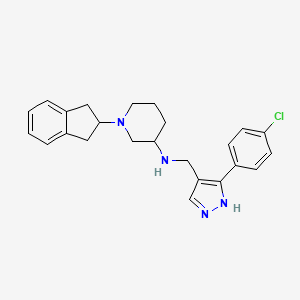 molecular formula C24H27ClN4 B4088837 N-{[3-(4-chlorophenyl)-1H-pyrazol-4-yl]methyl}-1-(2,3-dihydro-1H-inden-2-yl)-3-piperidinamine 