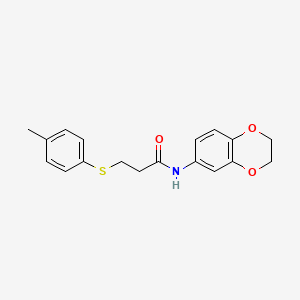 molecular formula C18H19NO3S B4088858 N-(2,3-dihydro-1,4-benzodioxin-6-yl)-3-[(4-methylphenyl)thio]propanamide 