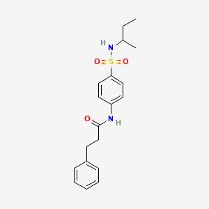 molecular formula C19H24N2O3S B4088859 N-{4-[(sec-butylamino)sulfonyl]phenyl}-3-phenylpropanamide 