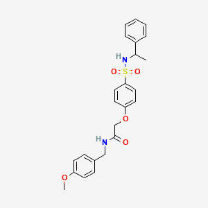 molecular formula C24H26N2O5S B4088861 N-(4-methoxybenzyl)-2-(4-{[(1-phenylethyl)amino]sulfonyl}phenoxy)acetamide 