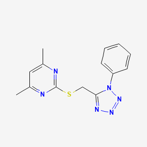 molecular formula C14H14N6S B4088877 4,6-dimethyl-2-{[(1-phenyl-1H-tetrazol-5-yl)methyl]thio}pyrimidine 