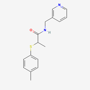 molecular formula C16H18N2OS B4088893 2-[(4-methylphenyl)thio]-N-(3-pyridinylmethyl)propanamide 