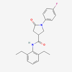 molecular formula C21H23FN2O2 B4088937 N-(2,6-diethylphenyl)-1-(4-fluorophenyl)-5-oxo-3-pyrrolidinecarboxamide 