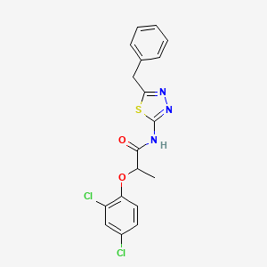 molecular formula C18H15Cl2N3O2S B4088945 N-(5-benzyl-1,3,4-thiadiazol-2-yl)-2-(2,4-dichlorophenoxy)propanamide 