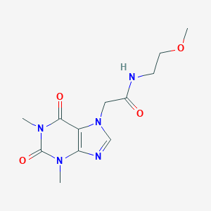 molecular formula C12H17N5O4 B408895 2-(1,3-dimethyl-2,6-dioxo-1,2,3,6-tetrahydro-7H-purin-7-yl)-N-(2-methoxyethyl)acetamide CAS No. 349400-58-4