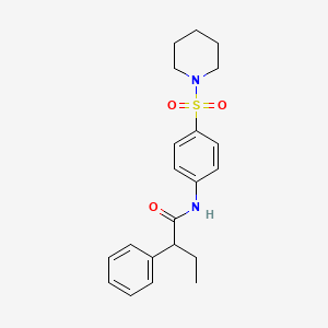 molecular formula C21H26N2O3S B4088958 2-phenyl-N-[4-(1-piperidinylsulfonyl)phenyl]butanamide 