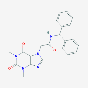 molecular formula C22H21N5O3 B408897 N-benzhydryl-2-(1,3-dimethyl-2,6-dioxo-1,2,3,6-tetrahydro-7H-purin-7-yl)acetamide 