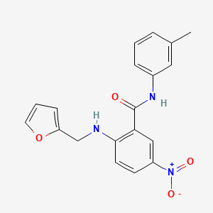 molecular formula C19H17N3O4 B4088980 2-[(2-furylmethyl)amino]-N-(3-methylphenyl)-5-nitrobenzamide 