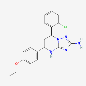 molecular formula C19H20ClN5O B4088985 7-(2-chlorophenyl)-5-(4-ethoxyphenyl)-4,5,6,7-tetrahydro[1,2,4]triazolo[1,5-a]pyrimidin-2-amine 