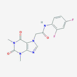 molecular formula C15H13F2N5O3 B408899 N-(2,4-difluorophenyl)-2-(1,3-dimethyl-2,6-dioxo-1,2,3,6-tetrahydro-7H-purin-7-yl)acetamide CAS No. 332117-63-2