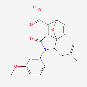 molecular formula C20H21NO5 B4089009 3-(3-methoxyphenyl)-2-(2-methyl-2-propen-1-yl)-4-oxo-10-oxa-3-azatricyclo[5.2.1.0~1,5~]dec-8-ene-6-carboxylic acid 