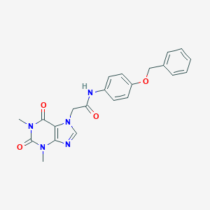 molecular formula C22H21N5O4 B408901 N-[4-(苄氧基)苯基]-2-(1,3-二甲基-2,6-二氧代-1,2,3,6-四氢-7H-嘌呤-7-基)乙酰胺 CAS No. 332117-31-4