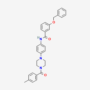 molecular formula C32H31N3O3 B4089013 3-(benzyloxy)-N-{4-[4-(4-methylbenzoyl)-1-piperazinyl]phenyl}benzamide 