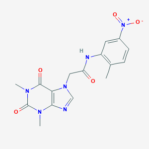 molecular formula C16H16N6O5 B408902 2-(1,3-dimethyl-2,6-dioxo-1,2,3,6-tetrahydro-7H-purin-7-yl)-N-(2-methyl-5-nitrophenyl)acetamide CAS No. 349400-69-7