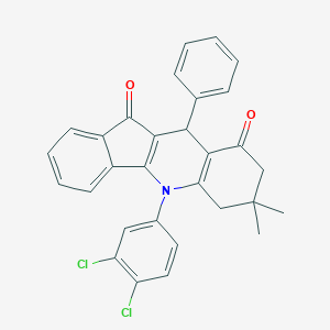 molecular formula C30H23Cl2NO2 B408903 5-(3,4-dichlorophenyl)-7,7-dimethyl-10-phenyl-6,7,8,10-tetrahydro-5H-indeno[1,2-b]quinoline-9,11-dione 