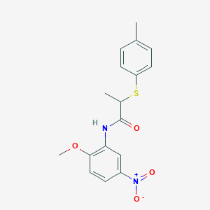 molecular formula C17H18N2O4S B4089041 N-(2-methoxy-5-nitrophenyl)-2-[(4-methylphenyl)thio]propanamide 