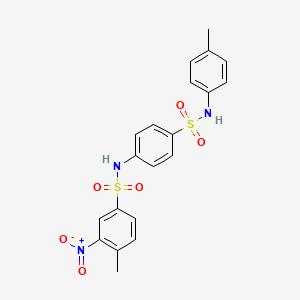 molecular formula C20H19N3O6S2 B4089052 4-methyl-N-(4-{[(4-methylphenyl)amino]sulfonyl}phenyl)-3-nitrobenzenesulfonamide 