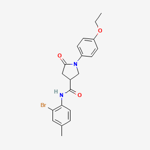 molecular formula C20H21BrN2O3 B4089067 N-(2-bromo-4-methylphenyl)-1-(4-ethoxyphenyl)-5-oxo-3-pyrrolidinecarboxamide 