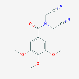 molecular formula C14H15N3O4 B408907 N,N-bis(cyanomethyl)-3,4,5-trimethoxybenzamide 