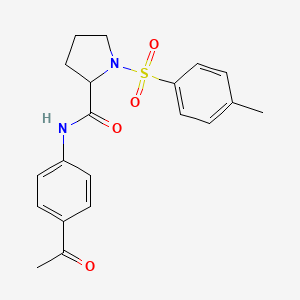 molecular formula C20H22N2O4S B4089081 N-(4-acetylphenyl)-1-[(4-methylphenyl)sulfonyl]prolinamide 