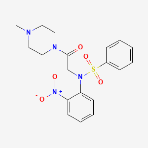 molecular formula C19H22N4O5S B4089089 N-[2-(4-Methyl-piperazin-1-yl)-2-oxo-ethyl]-N-(2-nitro-phenyl)-benzenesulfonamide 