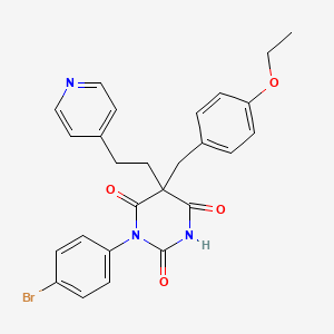 molecular formula C26H24BrN3O4 B4089111 1-(4-bromophenyl)-5-(4-ethoxybenzyl)-5-[2-(4-pyridinyl)ethyl]-2,4,6(1H,3H,5H)-pyrimidinetrione 