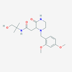 molecular formula C19H29N3O5 B4089119 2-[1-(2,4-dimethoxybenzyl)-3-oxo-2-piperazinyl]-N-(2-hydroxy-1,1-dimethylethyl)acetamide 