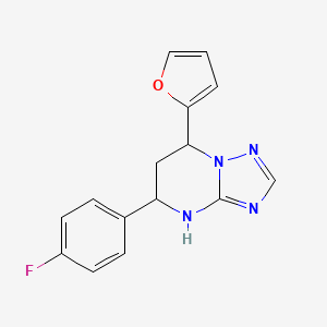 molecular formula C15H13FN4O B4089131 5-(4-fluorophenyl)-7-(2-furyl)-4,5,6,7-tetrahydro[1,2,4]triazolo[1,5-a]pyrimidine 