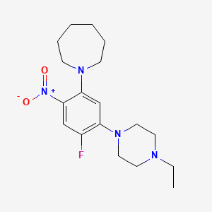 molecular formula C18H27FN4O2 B4089138 1-[5-(4-ethyl-1-piperazinyl)-4-fluoro-2-nitrophenyl]azepane 