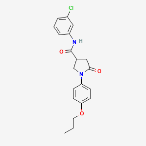 molecular formula C20H21ClN2O3 B4089140 N-(3-chlorophenyl)-5-oxo-1-(4-propoxyphenyl)-3-pyrrolidinecarboxamide 