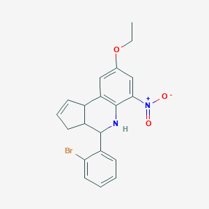 molecular formula C20H19BrN2O3 B408915 4-(2-bromophenyl)-8-(ethyloxy)-6-nitro-3a,4,5,9b-tetrahydro-3H-cyclopenta[c]quinoline 
