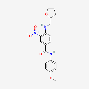 molecular formula C19H21N3O5 B4089150 N-(4-methoxyphenyl)-3-nitro-4-[(tetrahydro-2-furanylmethyl)amino]benzamide 