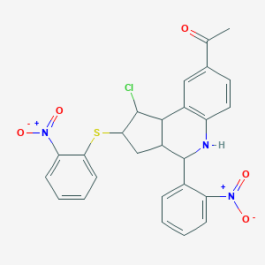 1-[1-Chloro-4-(2-nitro-phenyl)-2-(2-nitro-phenylsulfanyl)-2,3,3a,4,5,9b-hexahydro-1H-cyclopenta[c]quinolin-8-yl]-ethanone