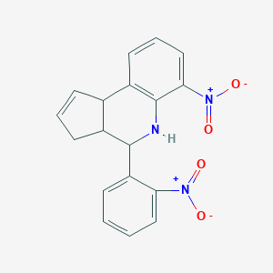 molecular formula C18H15N3O4 B408922 6-Nitro-4-(2-nitro-phenyl)-3a,4,5,9b-tetrahydro-3H-cyclopenta[c]quinoline 