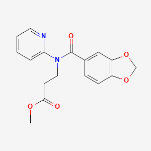 molecular formula C17H16N2O5 B4089226 methyl N-(1,3-benzodioxol-5-ylcarbonyl)-N-2-pyridinyl-beta-alaninate 