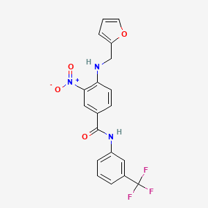 molecular formula C19H14F3N3O4 B4089229 4-[(2-furylmethyl)amino]-3-nitro-N-[3-(trifluoromethyl)phenyl]benzamide 
