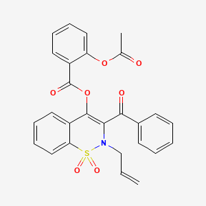 molecular formula C27H21NO7S B4089232 2-allyl-3-benzoyl-1,1-dioxido-2H-1,2-benzothiazin-4-yl 2-(acetyloxy)benzoate 