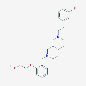 molecular formula C25H35FN2O2 B4089242 2-(2-{[ethyl({1-[2-(3-fluorophenyl)ethyl]-3-piperidinyl}methyl)amino]methyl}phenoxy)ethanol 