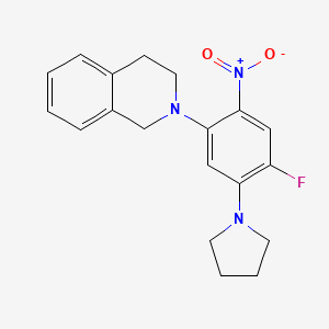 molecular formula C19H20FN3O2 B4089248 2-[4-fluoro-2-nitro-5-(1-pyrrolidinyl)phenyl]-1,2,3,4-tetrahydroisoquinoline 