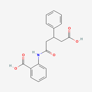 molecular formula C18H17NO5 B4089254 2-[(4-carboxy-3-phenylbutanoyl)amino]benzoic acid 