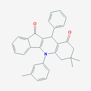 molecular formula C31H27NO2 B408926 7,7-dimethyl-5-(3-methylphenyl)-10-phenyl-6,7,8,10-tetrahydro-5H-indeno[1,2-b]quinoline-9,11-dione 