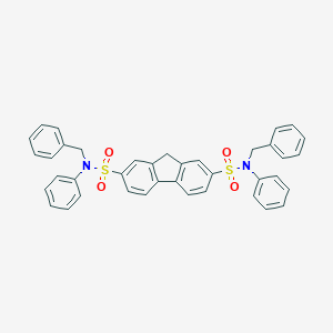molecular formula C39H32N2O4S2 B408927 N~2~,N~7~-diphenyl-N~2~,N~7~-bis(phenylmethyl)-9H-fluorene-2,7-disulfonamide 