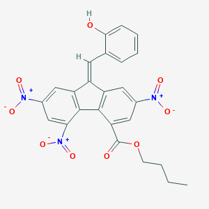 molecular formula C25H19N3O9 B408928 butyl 9-(2-hydroxybenzylidene)-2,5,7-trisnitro-9H-fluorene-4-carboxylate CAS No. 324773-89-9