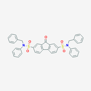 molecular formula C39H30N2O5S2 B408929 9-oxo-N~2~,N~7~-diphenyl-N~2~,N~7~-bis(phenylmethyl)-9H-fluorene-2,7-disulfonamide 