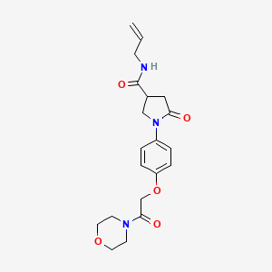 molecular formula C20H25N3O5 B4089305 1-[4-(2-morpholin-4-yl-2-oxoethoxy)phenyl]-5-oxo-N-prop-2-enylpyrrolidine-3-carboxamide 