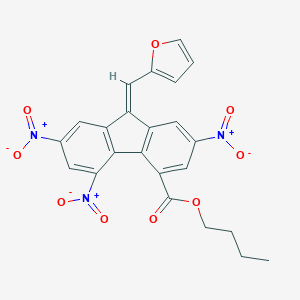 molecular formula C23H17N3O9 B408931 butyl 9-(2-furylmethylene)-2,5,7-trisnitro-9H-fluorene-4-carboxylate CAS No. 324773-88-8