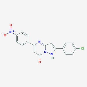 molecular formula C18H11ClN4O3 B408933 2-(4-Chloro-phenyl)-5-(4-nitro-phenyl)-pyrazolo[1,5-a]pyrimidin-7-ol 