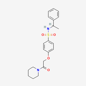 4-(2-oxo-2-piperidin-1-ylethoxy)-N-(1-phenylethyl)benzenesulfonamide