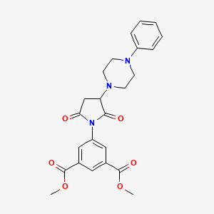 molecular formula C24H25N3O6 B4089342 Dimethyl 5-[2,5-dioxo-3-(4-phenylpiperazin-1-yl)pyrrolidin-1-yl]benzene-1,3-dicarboxylate 